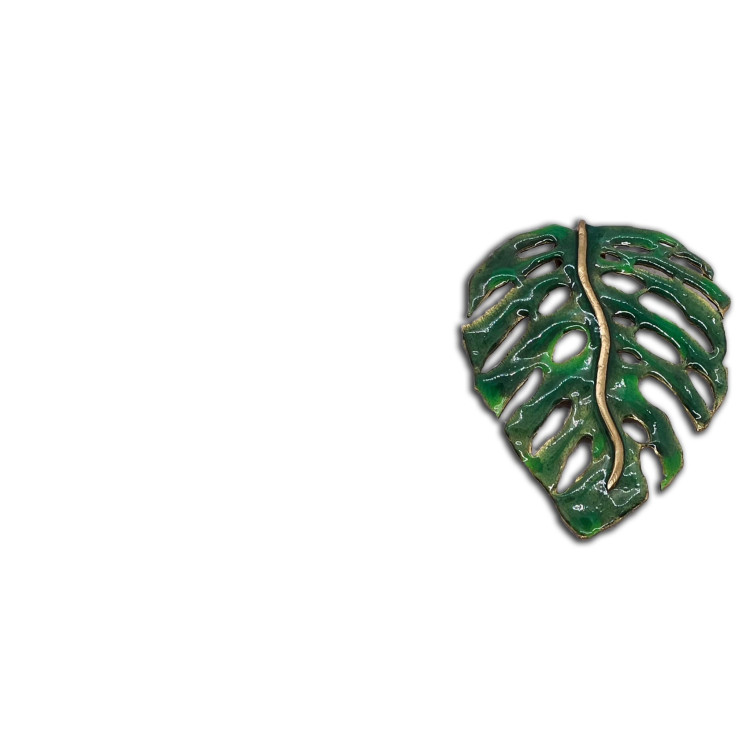 Ciondolo Monstera (foglia Lunga) Bronzo con smalto Ciondolo Monstera (foglia Lunga) Bronzo con smalto