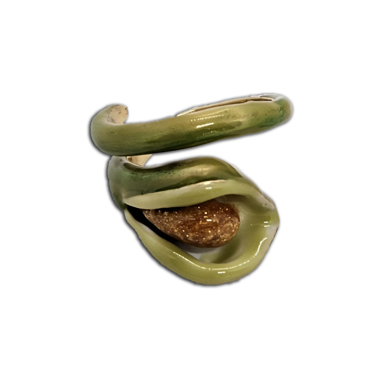 Anello regolabile Calla Argento con smalto